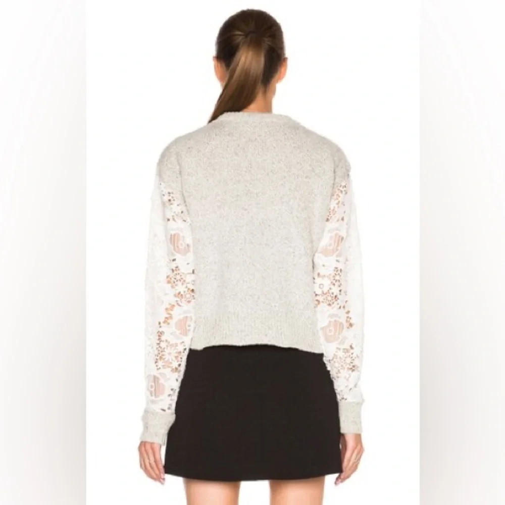 SEE BY CHLOE Women’s Lace Pullover Sweater Milk Color Size Medium - Picture 5 of 13